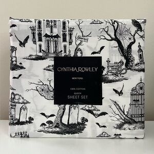 Cynthia Rowley Haunted Cemetery Halloween Cotton Sheet Set - Queen